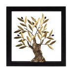 Bronze Olive Tree - Wood art frame 30X30cm