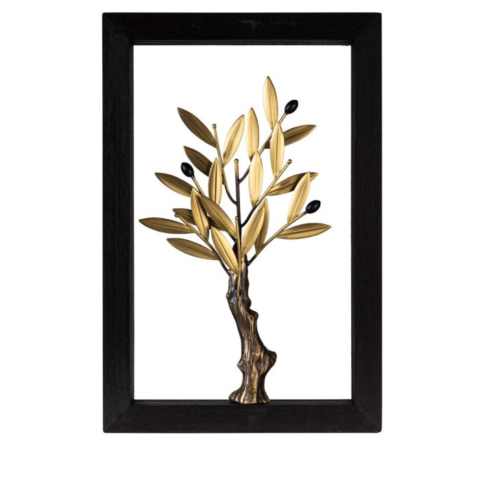 Bronze Olive Tree - Wood Frame - Image 1