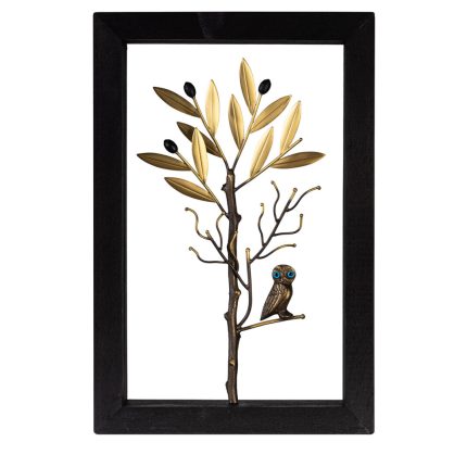 Wisdom Owl at Olive Branch - Wood Art Frame