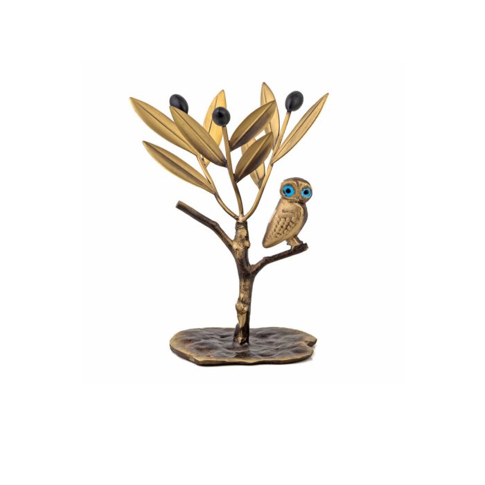 Bronze Olive Tree with Wisdom Owl - Image 1