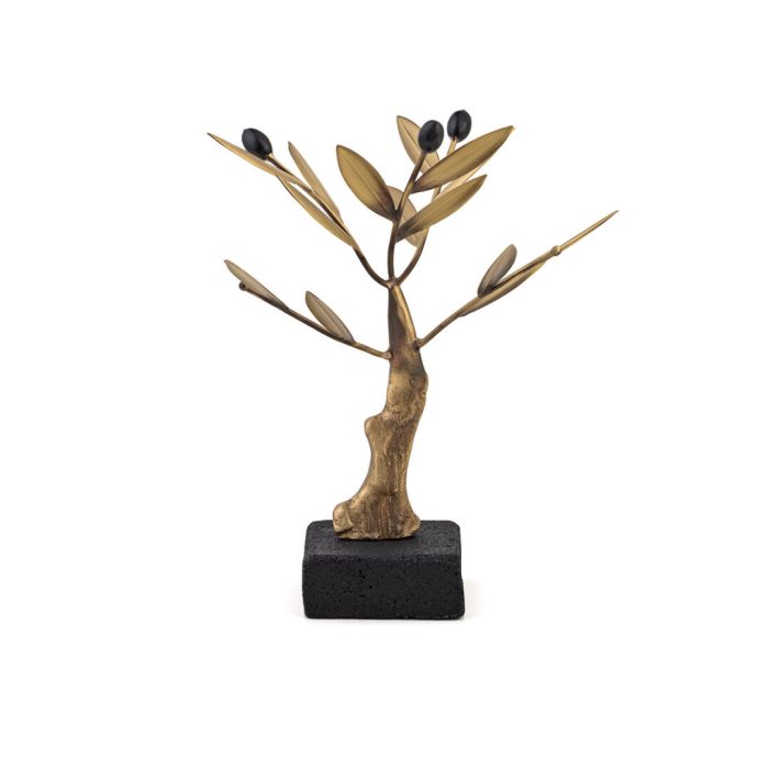 Bronze Olive Tree with Lava Base - Image 1