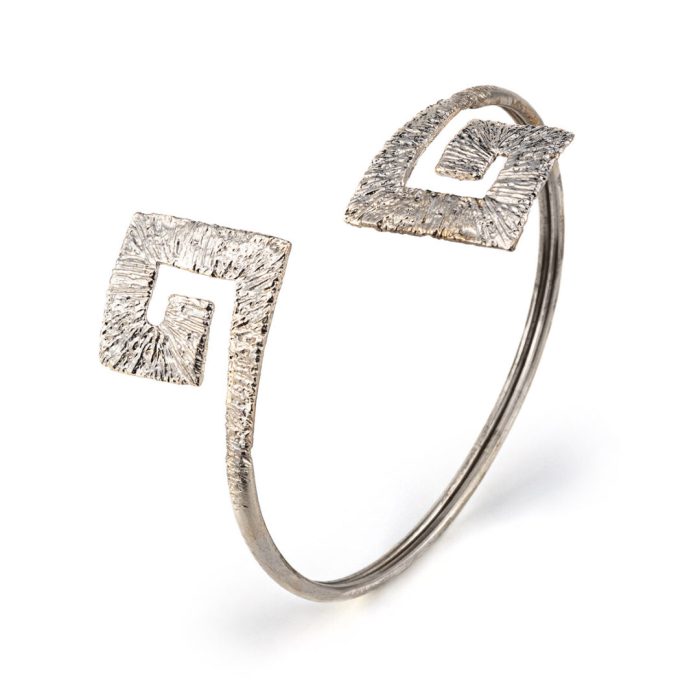 Greek Key Hinge Bracelet - 925 Sterling Silver - Image 2