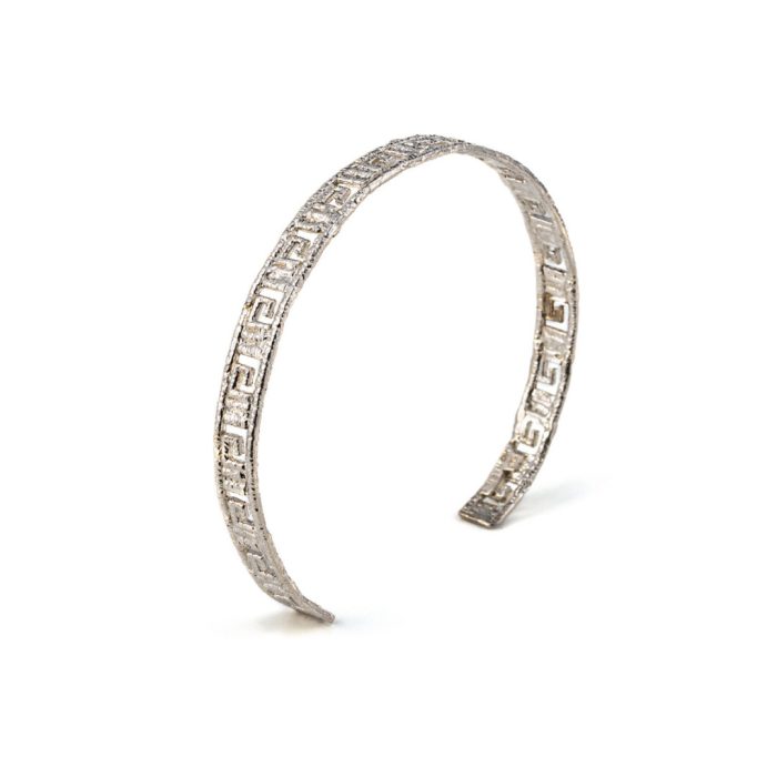 Meander Cuff Silver Bracelet - Image 3