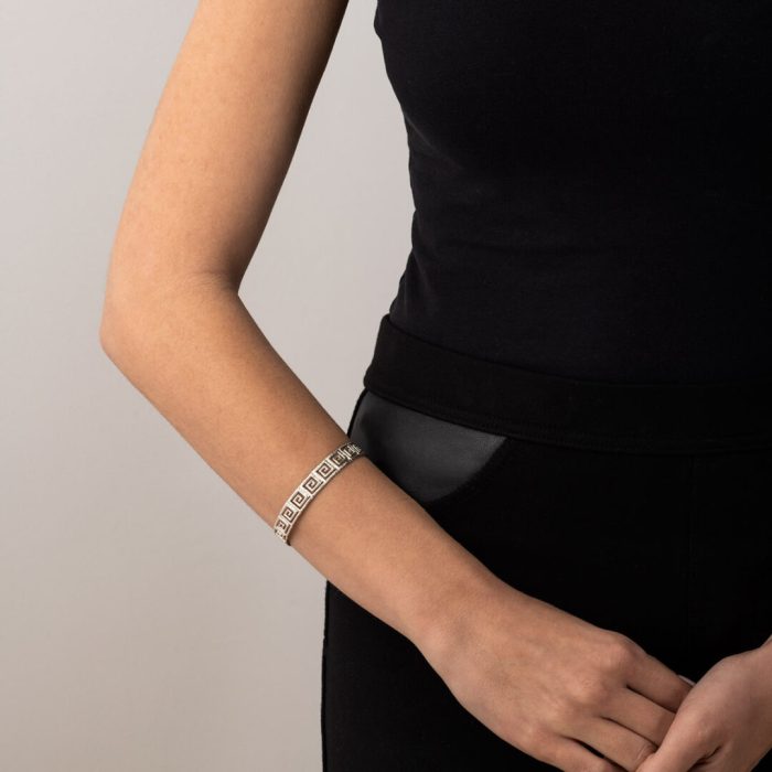 Meander Cuff Silver Bracelet - Image 2