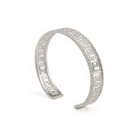Greek Key Meander Lace Bracelet - 925 Sterling Silver - Image 3