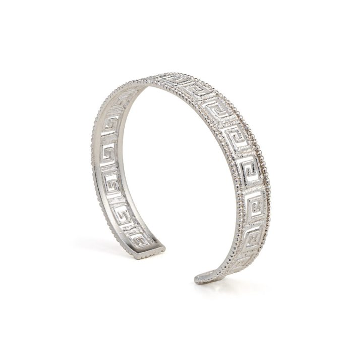 Greek Key Meander Lace Bracelet - 925 Sterling Silver - Image 3
