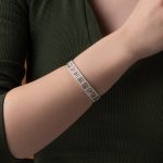 Greek Key Meander Lace Bracelet - 925 Sterling Silver - Image 2