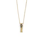 Greca Lace Pendant with Blue Stone