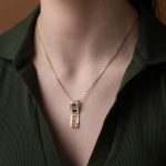Greca Lace Pendant with Blue Stone - Image 2