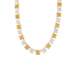 Two Tone Greek Key Lace Necklace