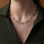 Two Tone Greek Key Lace Necklace - Image 2