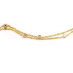 Double Chain Eye Bracelet with Cross - 9K Gold - Image 4