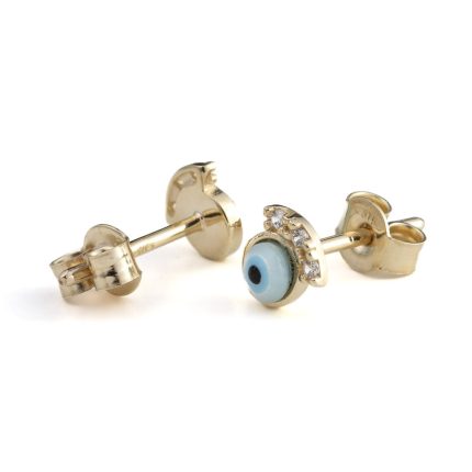 Eye Crown Stud Earrings – 9K Gold