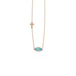 9K Rose Gold - Eye Necklace with Cross