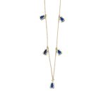 Κολιέ με Κρεμαστά Μπλε Ζιργκόν - Χρυσό 9Κ - Image 2