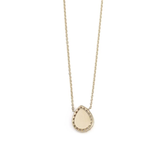 Evil Eye Drop and Zircon Necklace – 9K Gold - Image 2