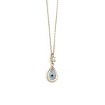 Evil Eye Teardrop Necklace – 9K Gold
