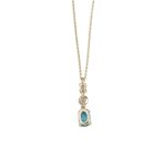 Blue Stone Dangle Necklace – 9K Gold - Image 2