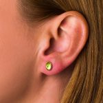 Peridot Stud Earrings – 18K Gold and Sterling Silver - Image 2