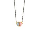 Rose Quartz AquaMarine Necklace - 18K Gold and 925 Sterling Silver