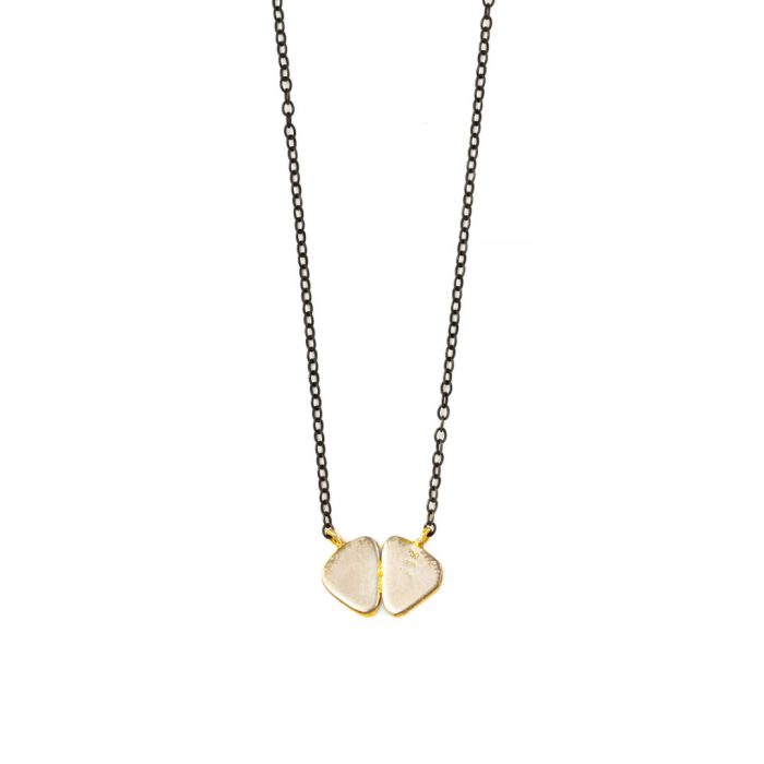Aqua Marine and Topaz Necklace - 18K Gold and 925 Sterling Silver - Image 4