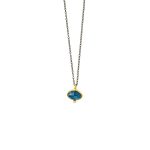 Blue Topaz Brilliant Necklace - 18K Gold and 925 Sterling Silver