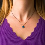 Blue Topaz Brilliant Necklace - 18K Gold and 925 Sterling Silver - Image 2