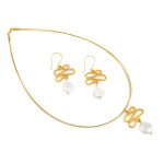 Gold Plated Sterling Silver Pearl Necklace - Image 4