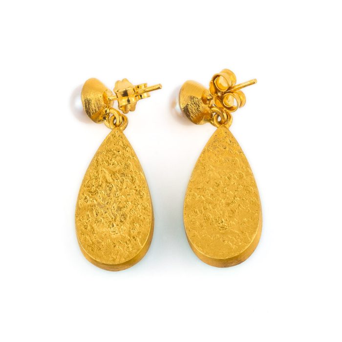 Sterling Silver Gold Plated Doublet Amazonite Earrings - Image 3