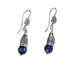 Βυζαντινά Σκουλαρίκια με Lapis Lazuli - Ασήμι 925