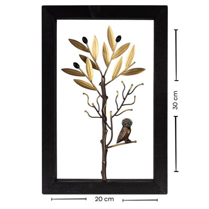 Wisdom Owl at Olive Branch - Wood Art Frame - Image 3