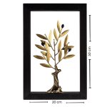 Bronze Sculpture Dog resting under a tree - Wood Frame - Image 3