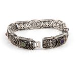 Byzantine Multi Stone Link Bracelet – Sterling Silver Yianni Jewelry - Image 3