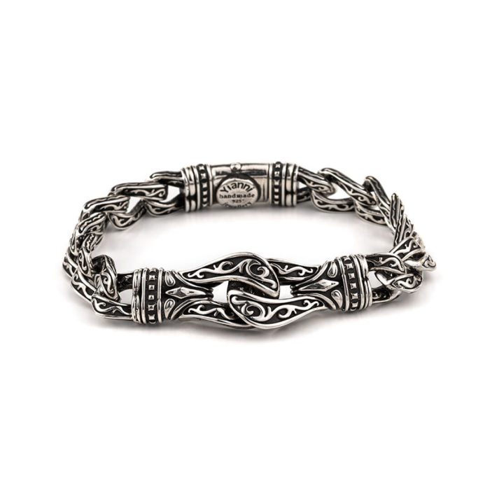 Hercules Knot Link Bracelet  – Sterling Silver Yianni Jewelry - Image 1