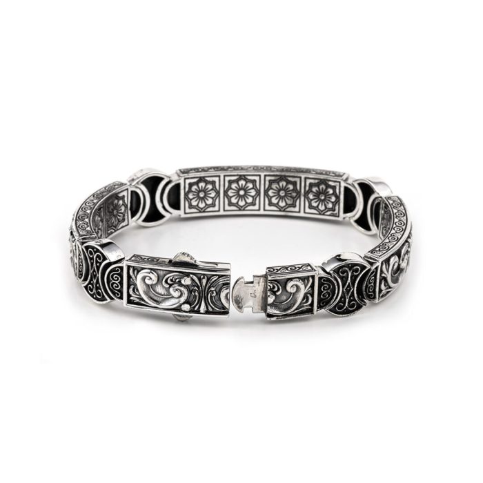 Byzantine Bangle Bracelet – Sterling Silver Yianni Jewelry - Image 3