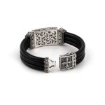 Ivy Cross Leather Bracelet – Sterling Silver Yianni Jewelry - Image 3