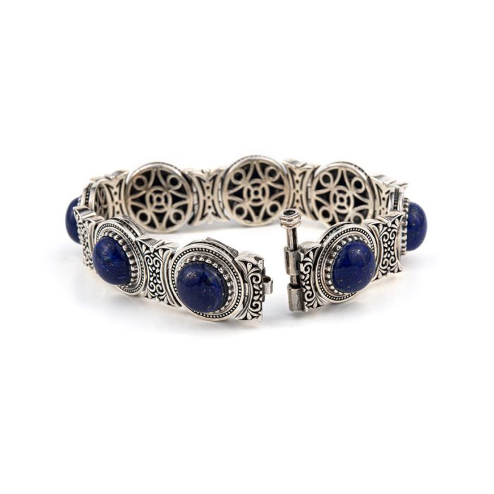 Lapis Lazuli Link Bracelet – Sterling Silver Yianni Jewelry - Image 3