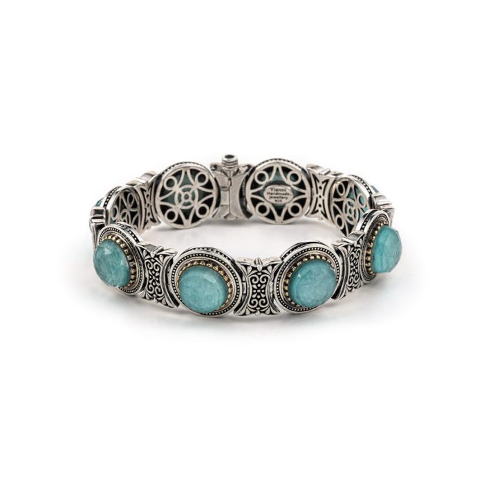 Amazonite Doublet Bracelet – Sterling Silver Yianni Jewelry - Image 1