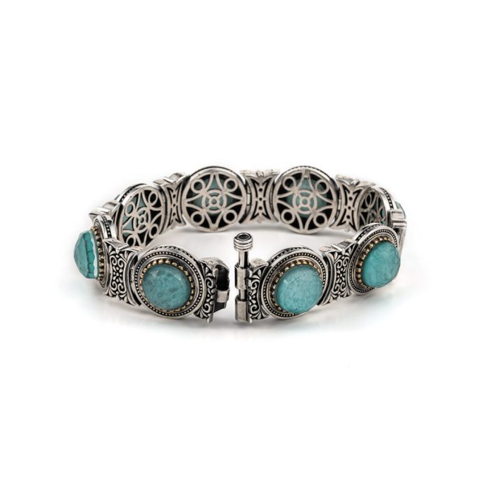 Amazonite Doublet Bracelet – Sterling Silver Yianni Jewelry - Image 2