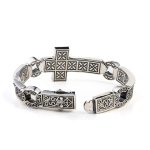 Byzantine Cross Bangle Bracelet – Sterling Silver Yianni Jewelry - Image 3