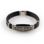 Triple Row Leather Bracelet – Sterling Silver Yianni Jewelry