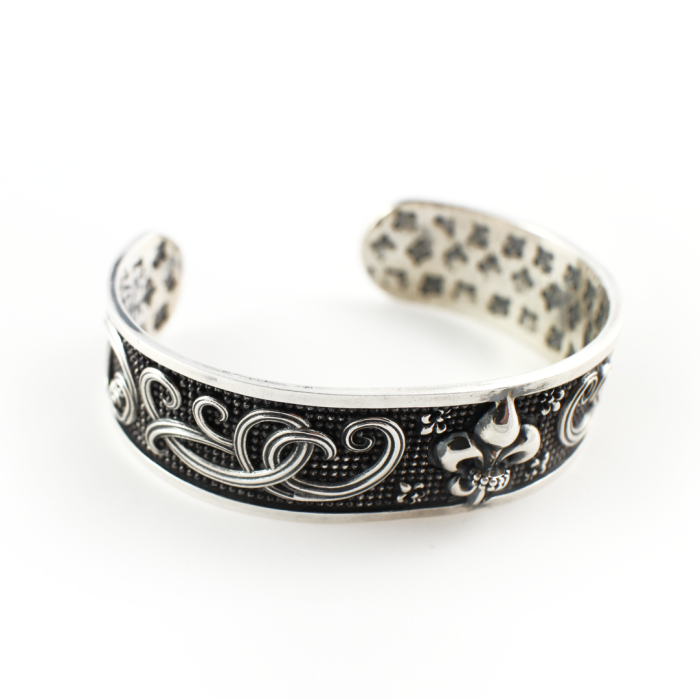 Fleur De Lis Cuff Bracelet – Sterling Silver Yianni Jewelry - Image 1