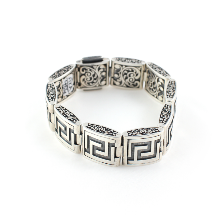 Meander Link Bracelet – 925 Sterling Silver – Yianni Jewelry - Image 1