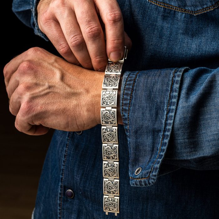 Meander Link Bracelet – 925 Sterling Silver – Yianni Jewelry - Image 7