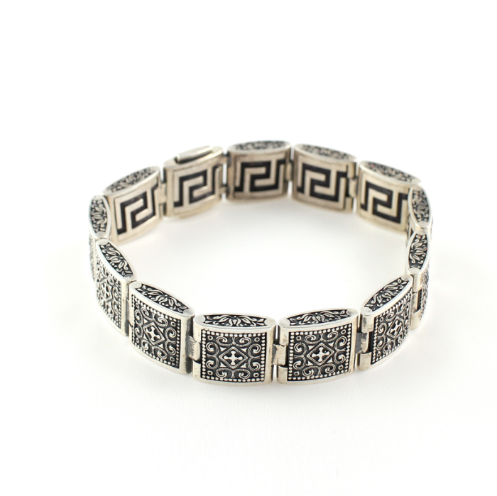 Meander Link Bracelet – 925 Sterling Silver – Yianni Jewelry - Image 1