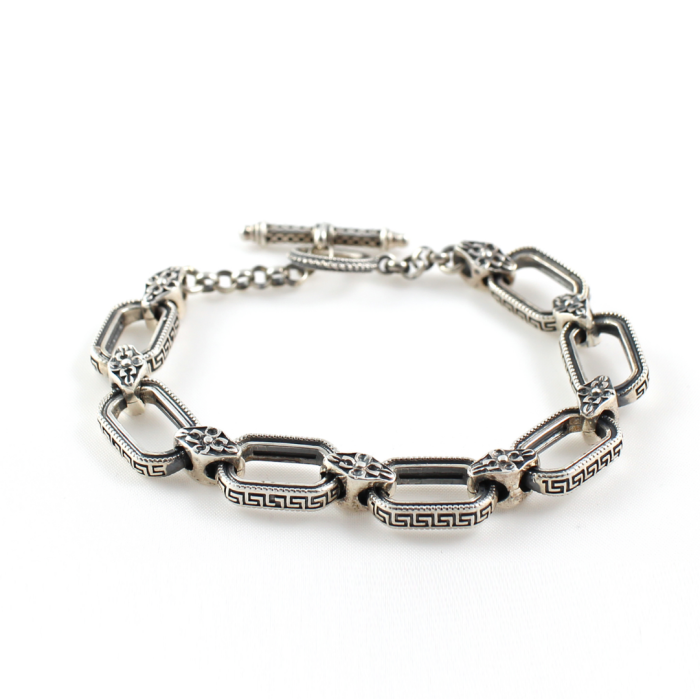 Meander Link Bracelet – 925 Sterling Silver – Yianni Jewelry - Image 1