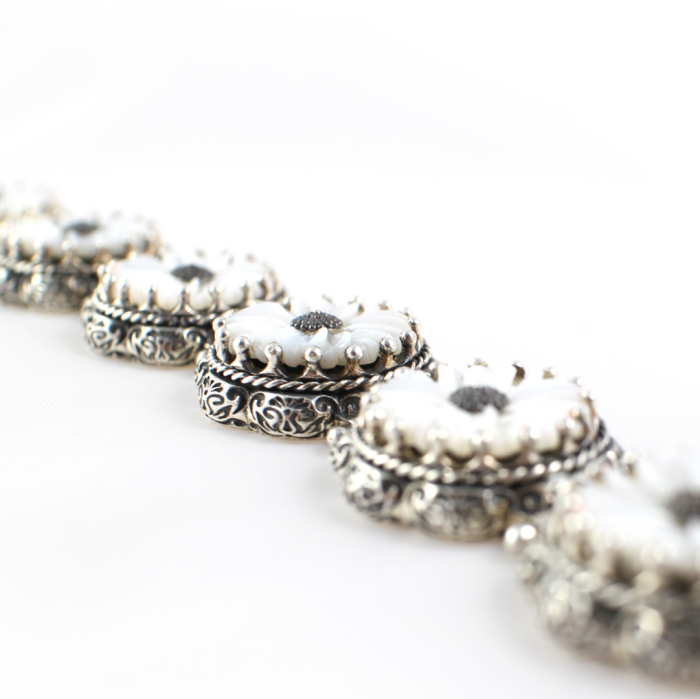 Byzantine Mother Of Pearl Bracelet  – Sterling Silver Yianni Jewelry - Image 2
