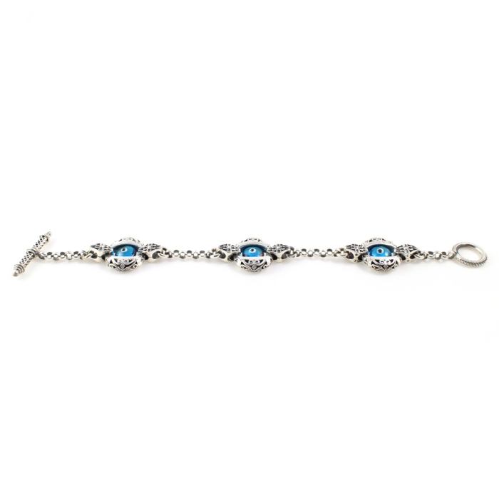 Byzantine Evil Eye Bracelet – Sterling Silver Yianni Jewelry - Image 2