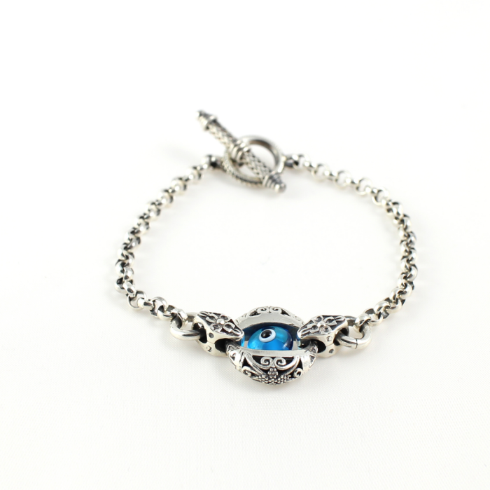 Good Luck Eye Charm Bracelet – Sterling Silver Yianni Jewelry - Image 2
