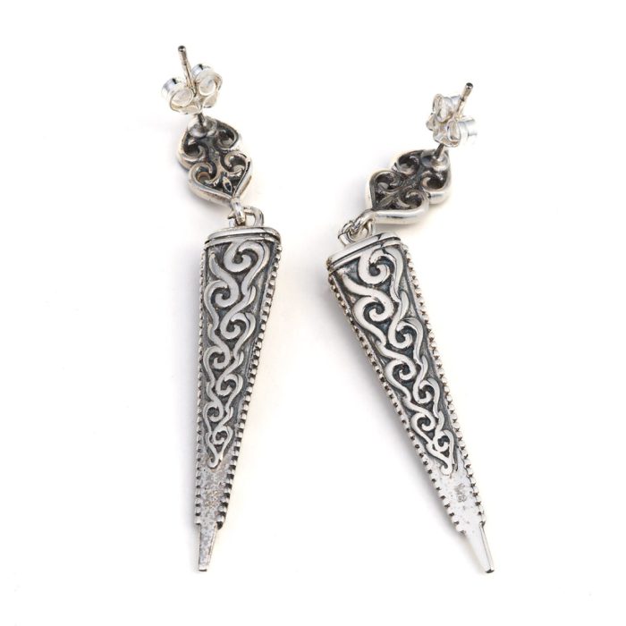 Byzantine Earrings Drop Sterling Silver - Image 2